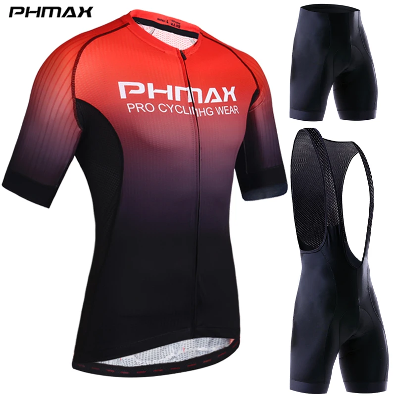 Skup PHMAX Pro odzież rowerowa mężczyźni zestaw rowerowy odzież rowerowa oddychająca anty uv odzież rowerowa z krótkim rękawem zestaw koszulek rowerowych dla mężczyzn