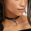 Vintag classique gothique tatouage dentelle tour de cou pour les femmes noir cristal pendentif charme colliers ras du cou Boho bijoux cadeau de noël X081