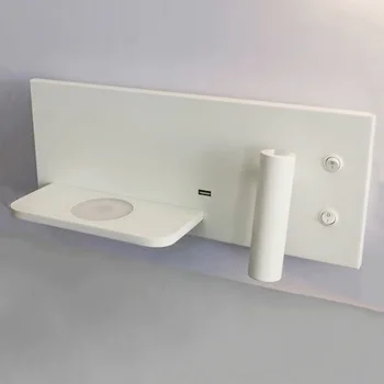 

ZEROUNO wall lights wireless charger board usb charging backlights led sconces modern bedroom headboard reading light lighting
