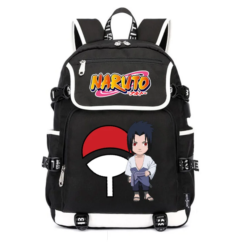 Школьные ранцы Naruto Аниме Сумка для книг Uchiha Sasuke женский рюкзак косплея большой