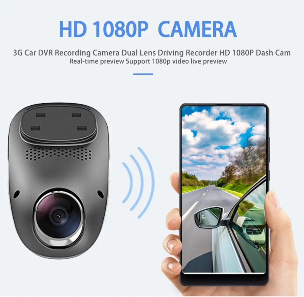 

3G Car DVR Recording Camera Dual Lens Driving Recorder 1080P Dash Cam Built-in G-sensor HD Reversing Image