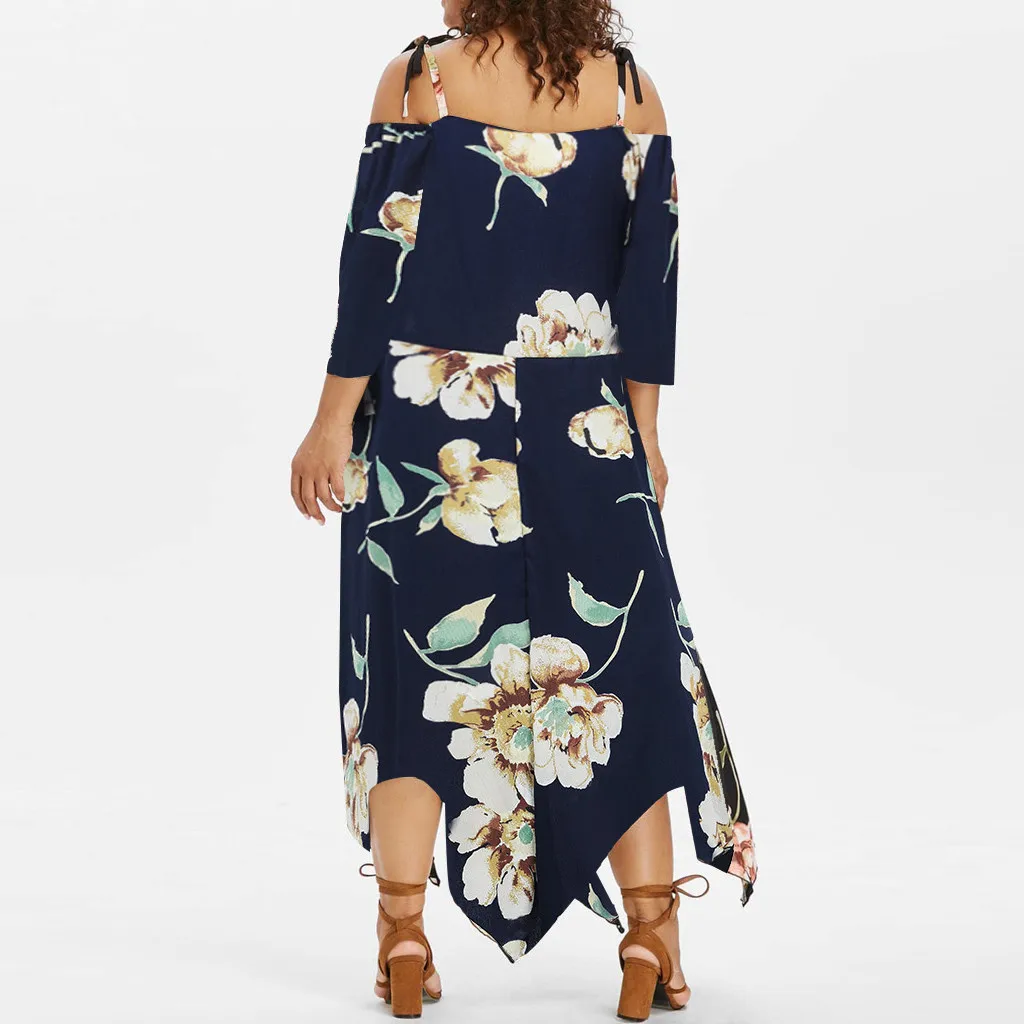 Женское платье, vestidos de verano vestido vadim ropa mujer, платья vestidos verano mujer, Повседневное платье с принтом, рукав 3/4, XL-5XL, Z4