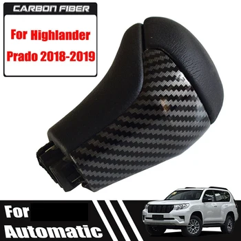

Car Carbon Fiber ABS Gear Shift Knob Lever Shifter for Toyota Highlander Prado 2018-2019