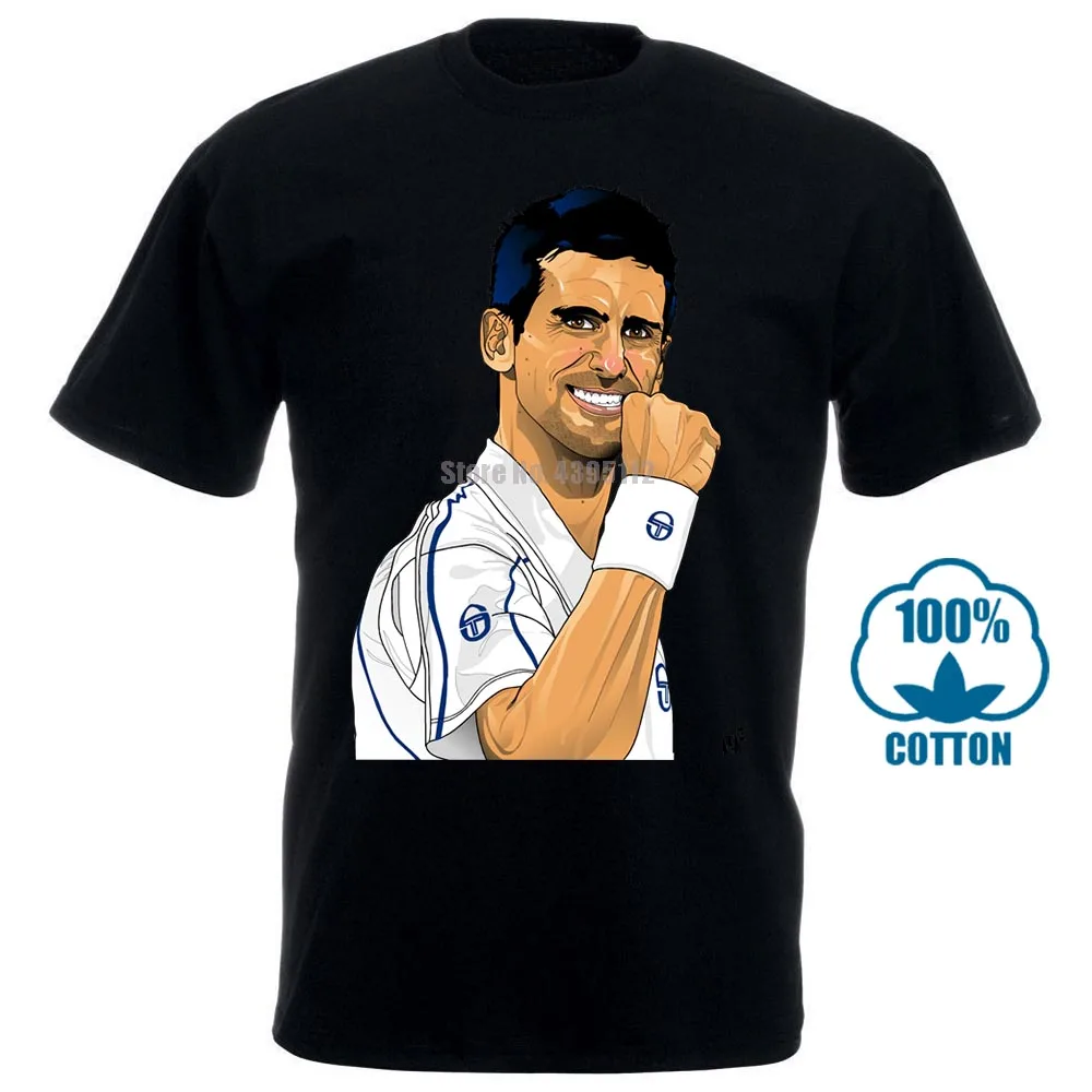 Мужская футболка с коротким рукавом Novak Djokovic хлопковая Футболка лайкрой модная