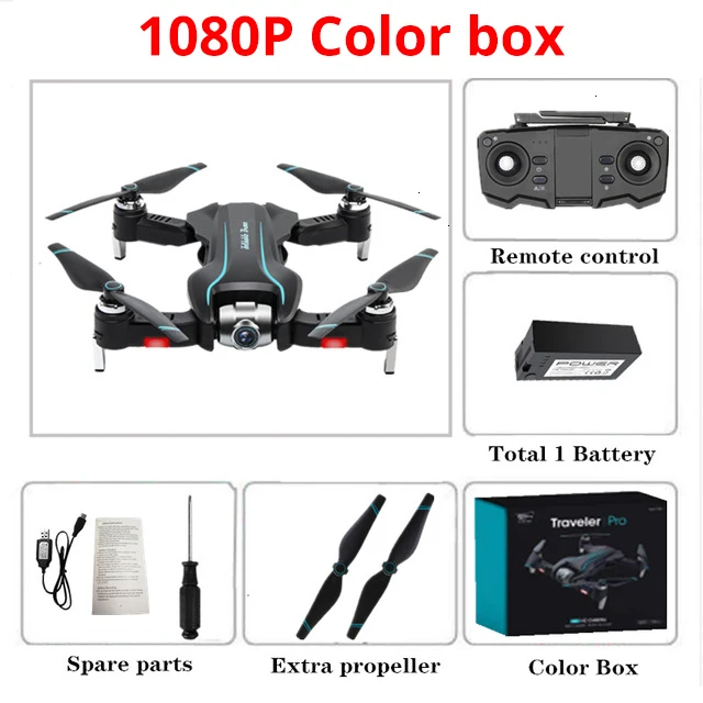 GiftBox1080P Wifi Дрон 4K HD с регулируемой широкоугольной камерой FPV в режиме реального времени воздушный видео складной Квадрокоптер жесты фото RC Дрон игрушки - Цвет: GiftBox1080P