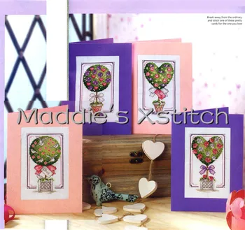 

CD112 16ct Cross Stitch Kit Card Package Greeting Card Needlework Counted Cross-Stitching Kits Christmas Gift Valentines Topiary