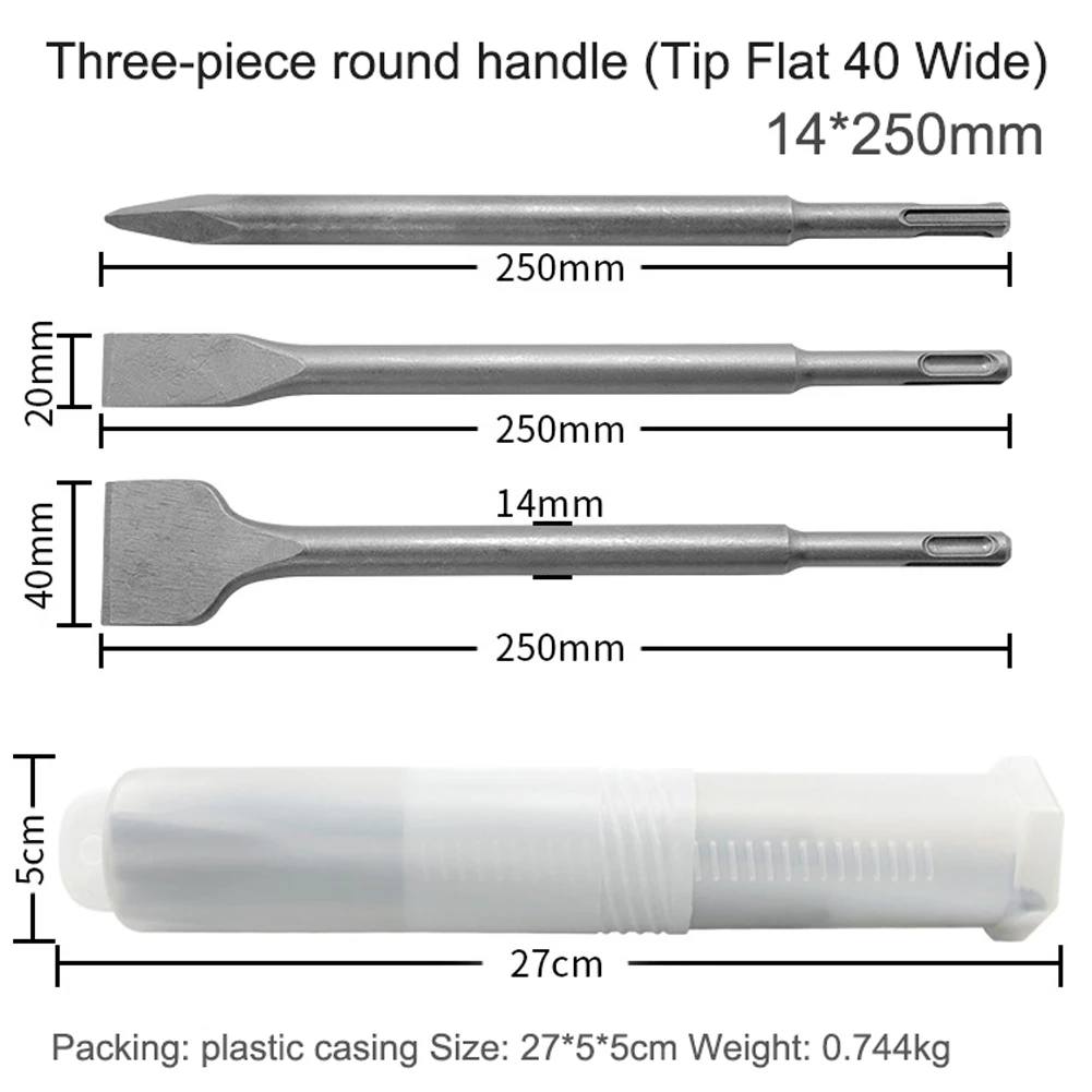 3 шт круглая ручка электрический молоток долото остроконечное плоское долото круглая ручка ямы Слоты набор Ударная дрель бетонная стена земляные работы
