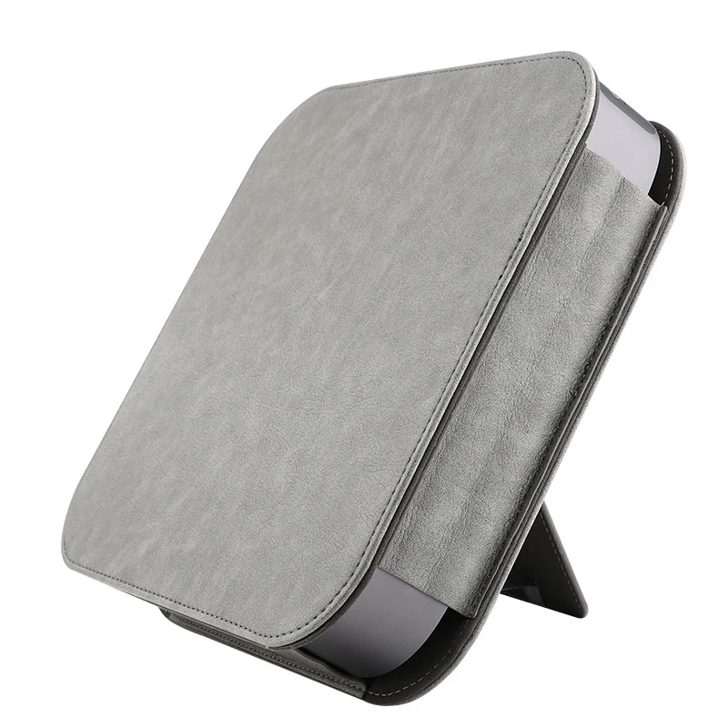 Capa de Suporte de Couro pu Proteção Total Bolsa de Manga Antiderrapante à Prova de Choque Mini Desktop m2 2023 m1 Mac Mini 20232023 - Imagem 3