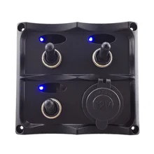 3-переключатель и 1 разъем Водонепроницаемый переключатель Панель-морской/лодка/RV/Караван