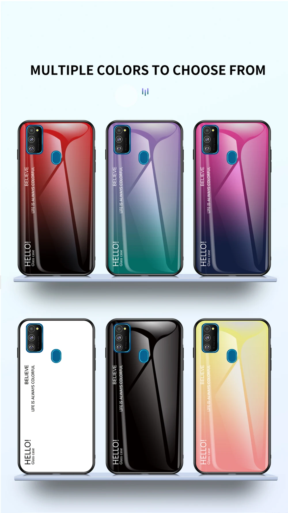 Градиент Стекло чехол для samsung Galaxy J4 Core M30S A50S A30S A20S A10S A90 5 г Примечание 10 Pro A80 A70 A60 A50 A40 A30 M20 M10 крышка