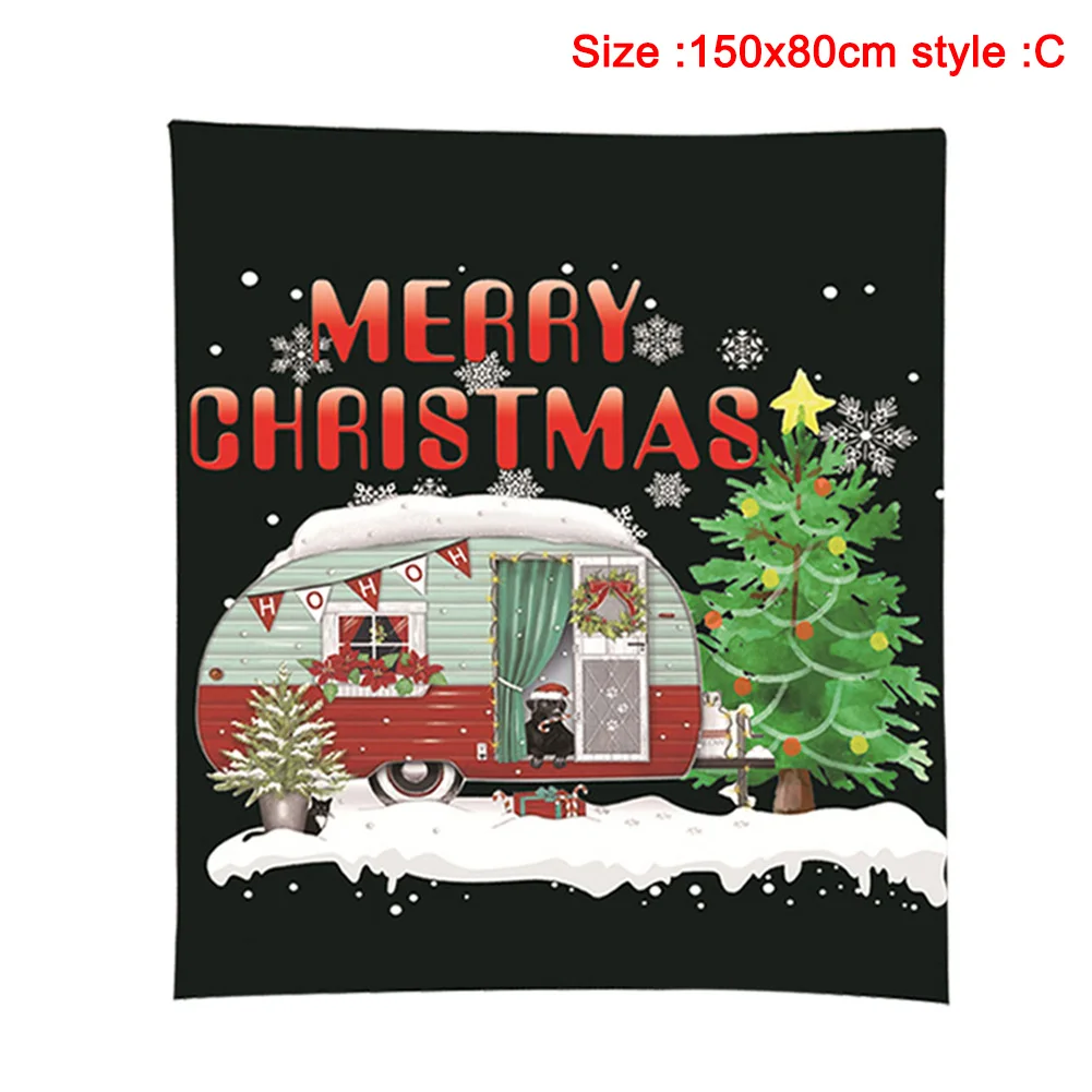 Рождественское тематическое фланелевое одеяло Забавный дизайн праздничный подарок 150x80 см/150x150 см PI669