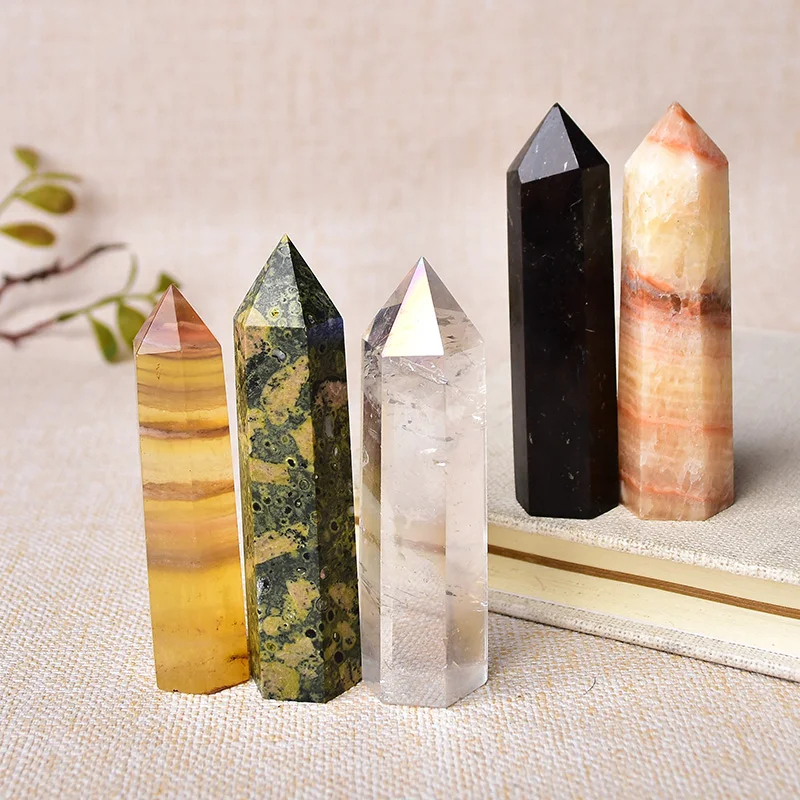 Natural Healing Crystal Point Wand Set – 36 Vibrant Colors of Polished Stone Towers for Energy, Meditation, and Home Décor