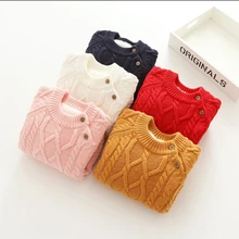 Свитер для девочек; осенне-зимний детский теплый свитер с круглым вырезом и длинными рукавами; плотный бархатный свитер; джемпер