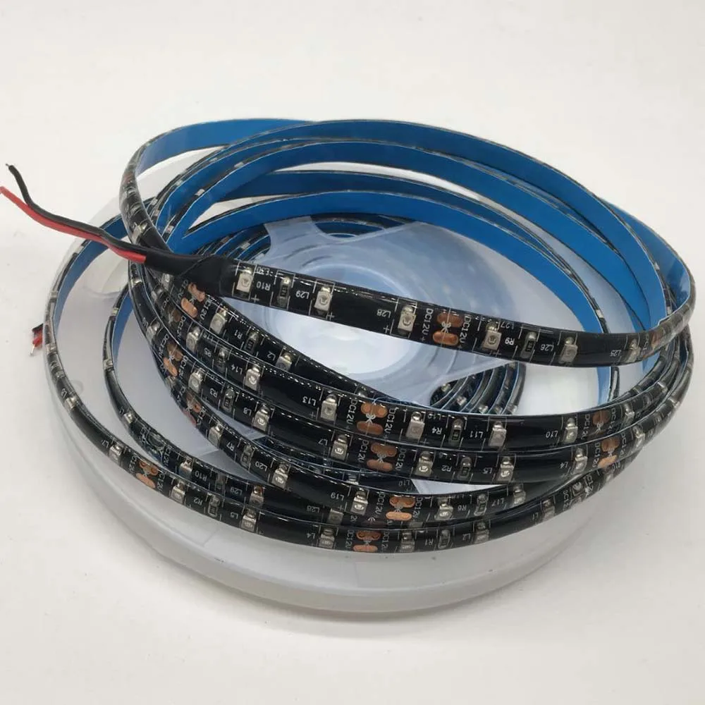 0,5/1/2/3/4/5 м 3528 SMD 60 Светодиодный УФ-лампа LED фиолетовый ультрафиолетовый светильник светодиодный полосы светильник Водонепроницаемый IP65 IP20 черный подвесной светильник DC12V