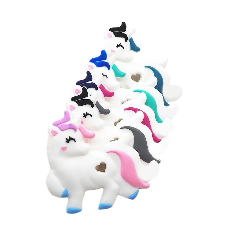 Chenkai 50PCS Silicone Teether Car Elephant Owl Koala Whale Fox Cloud Bunny Baby Pacifier Dummy Rabbit Teething Pendant
