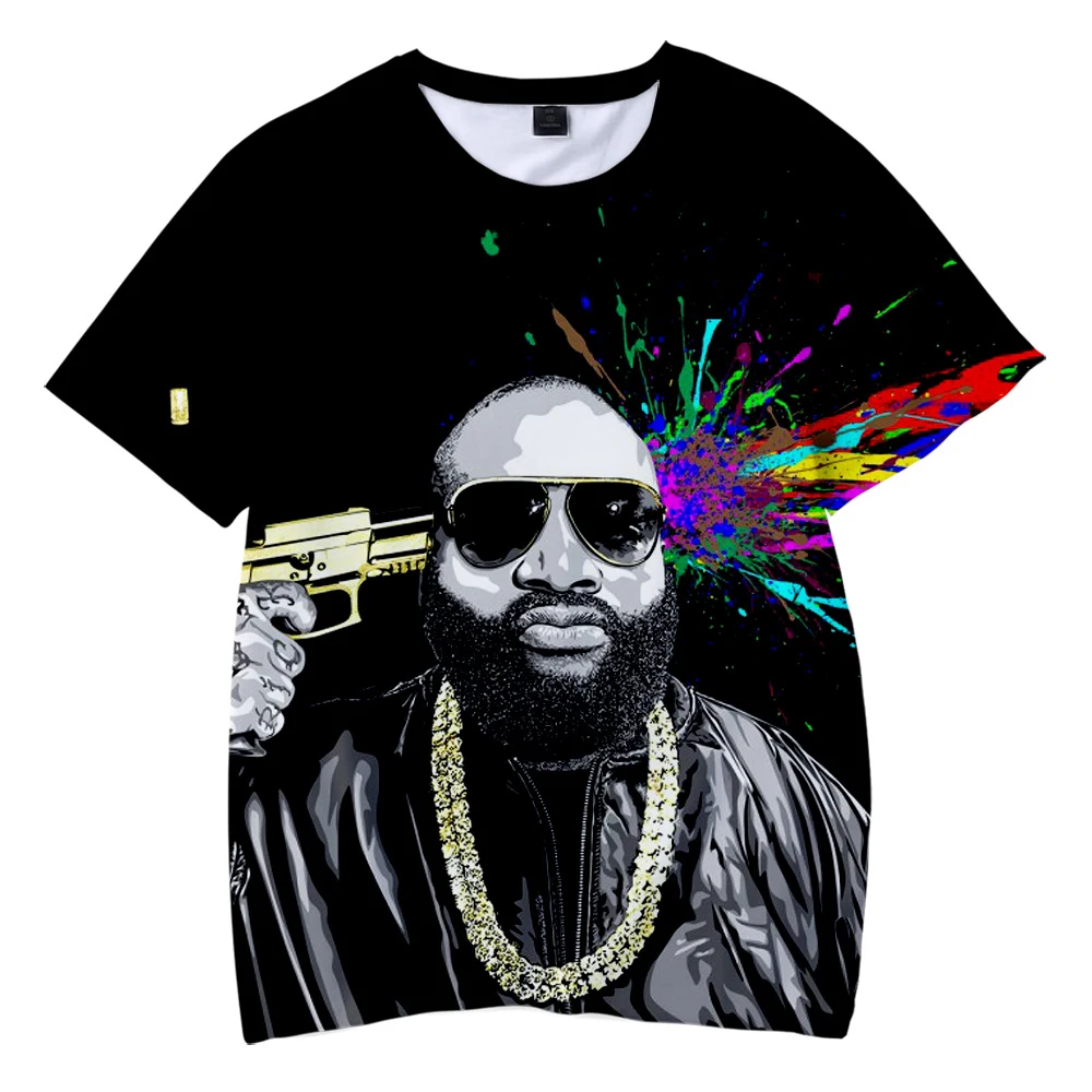 Rick Ross/Детские футболки с 3D принтом; модная летняя футболка с короткими рукавами; Лидер продаж года; детская повседневная Уличная одежда