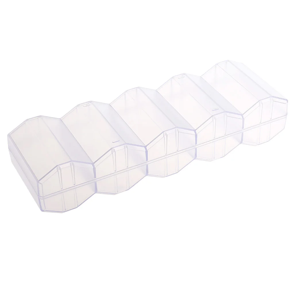 Portable 100 Chips Poker Chip Tray Box W/ Lid For Casino Game 24 X 8 X 5cm