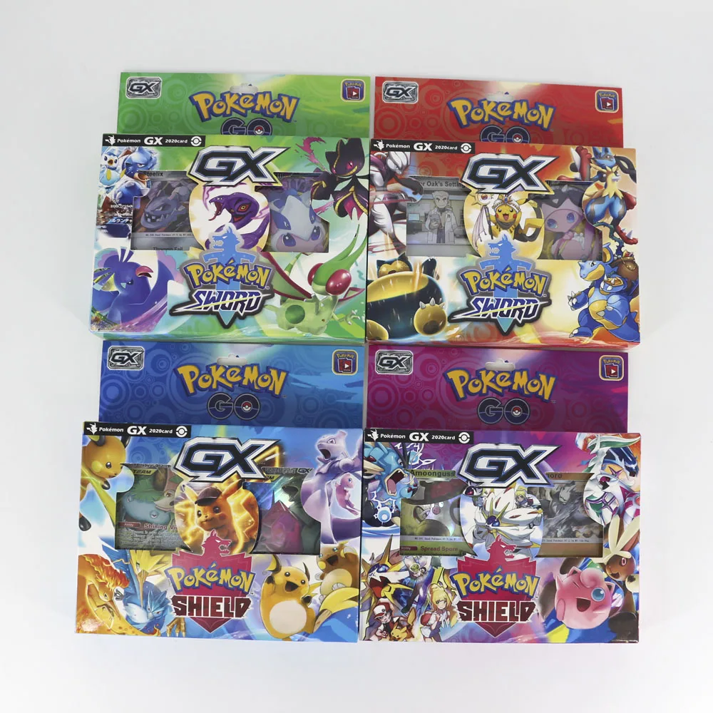Takara Tomy New Pokemon Card Sword Shield Collection Shining Box Trainer GX Flash Cards Tag Team 56pcs Board Game for Kids
