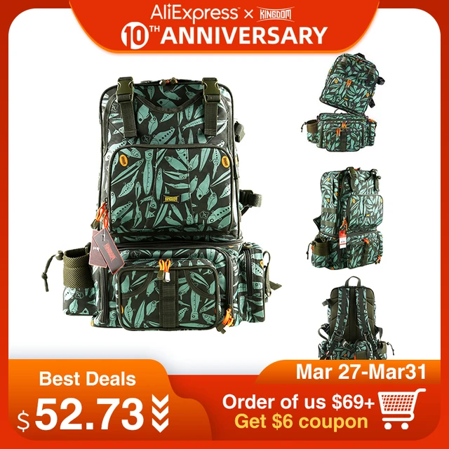 $US $52.73 Kingdom Fishing Bags 1000D Waterproof Nylon Large Capacity Detachable Multifunctional 1610g 43x24x5