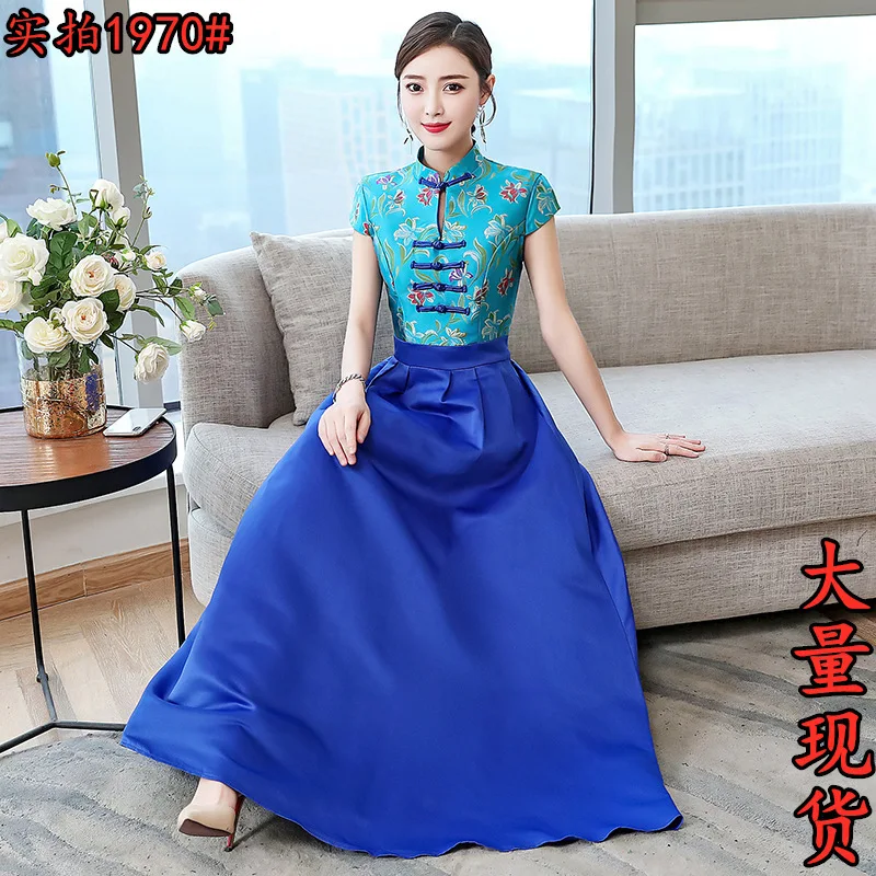 

Improved Cheongsam Dress Women's 2019 New Style Banquet Evening Dress Chinese Style Cheongsam Annual General Meeting Catwalks Th