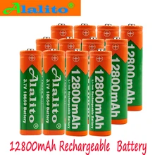 Оригинальная батарея 3,7 V 18650, литиевая батарея 12800 mah, перезаряжаемая литиевая батарея для фонарика, фонарь, аккумулятор, дропшиппинг