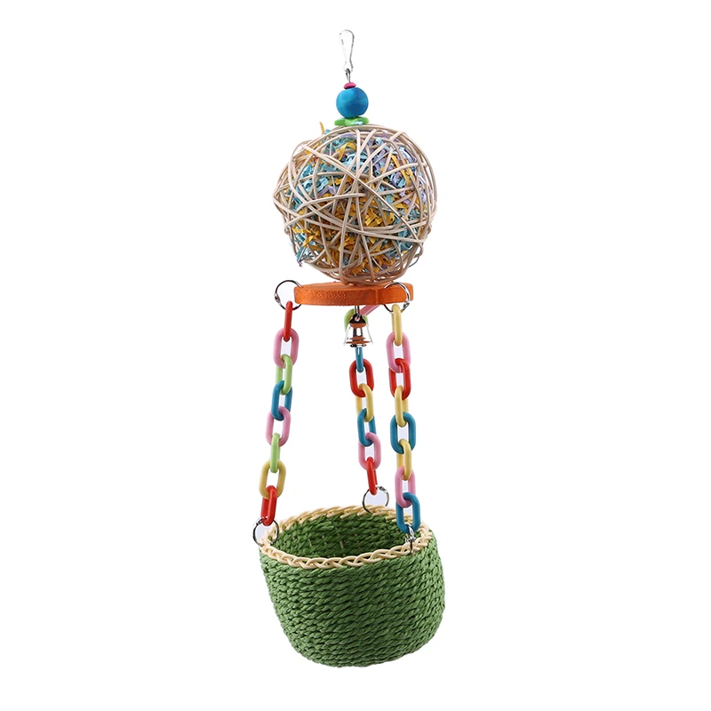 Bird Chew Toy Parrot Parakeet Budgie Cockatiel Perch Hanging Swings Cage Colorful Swing Hanging Toy