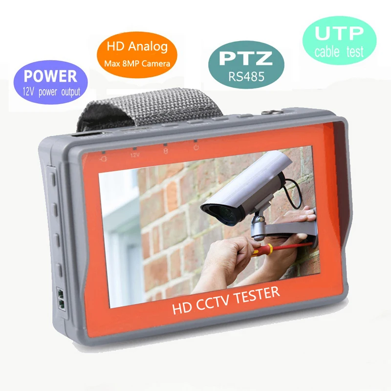 UTC IV5 8MP CCTV тестер 5 дюймов AHD TVI CVI CVBS камера тестер монитор портативный ручной стиль поддержка UTP PTZ RS485 800x480
