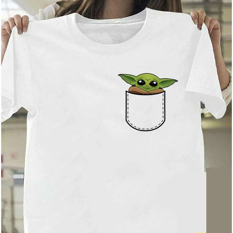 Милая футболка с Йодой для малышей Мужская футболка с мандалорианскими Звездными войнами Милая футболка унисекс с забавным рисунком Йоды для детей футболки в стиле хип-хоп