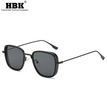 HBK,, квадратные солнцезащитные очки из сплава для мужчин и женщин, паровые, панк, металлическая боковая защита, дизайнерские солнцезащитные очки, крутые черные индийские солнцезащитные очки, UV400