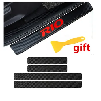 

Decoration Scuff Plate Door Sill Carbon Fibre Sticker Car Accessories For KIA RIO K2 Sedan Hatchback 2010 To 2014 2015 2016 2017