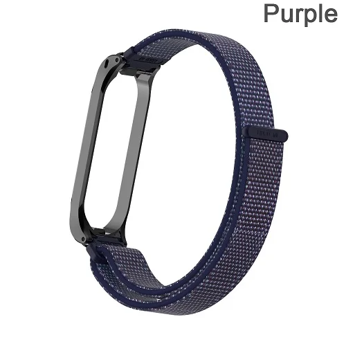 Для mi band 4 сменный браслет на запястье нейлоновый волоконный ремешок дышащий для Xiaomi mi Band 4 3 фитнес-трекер прочный - Цвет: Фиолетовый