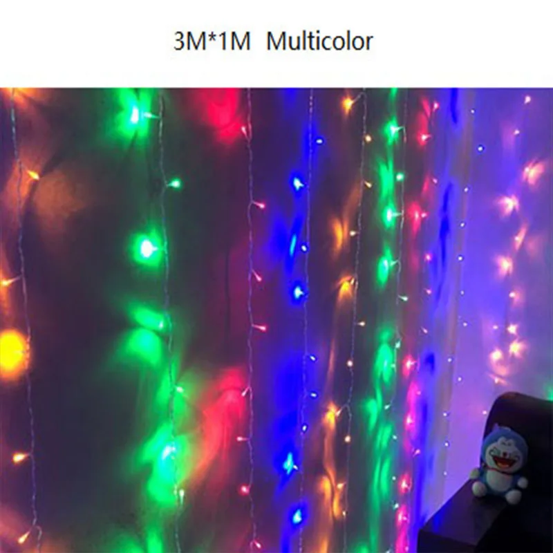3 м* 1 м 96 светодиодов для дома, улицы, праздника, рождества, декоративные 220 В, свадебные, рождественские гирлянды, сказочные гирлянды, гирлянды, вечерние гирлянды - Испускаемый цвет: Multicolor