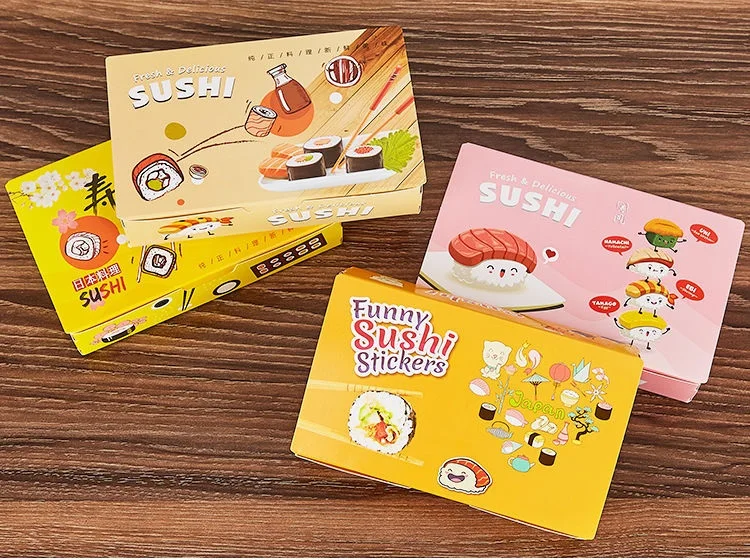 Discount Sushi Box Disposable Paper Packing Box for Fast Food Shop Restaurant Fried Chicken French Fries WB658 1