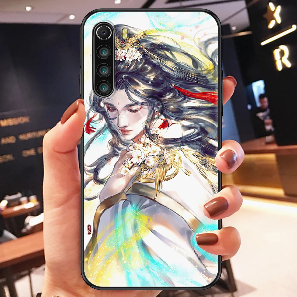 xiaomi leather case charging Thiên Quan Ci Fu Hứa Thành Tạ Liên Ốp Lưng Điện Thoại Xiaomi Redmi Note 7 7A 8 8T 9 9A 9S K30 Pro Đen Tpu Coque Tranh cases for xiaomi blue Cases For Xiaomi