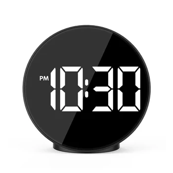 

Mirror Digital Alarm Clock LED Electronic Temperature Wall Table Snooze Clocks USB Multifunction Watch Nightlight Home Office
