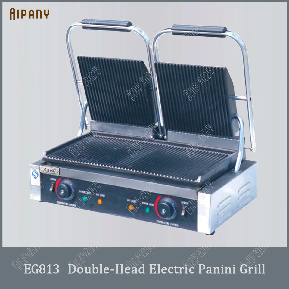EG811/EG813/EG815 одинарная/двойная плата Панини-гриль Настольный Топ сэндвич-чайник гриль коммерческий Электрический гриль panini - Цвет: EG813