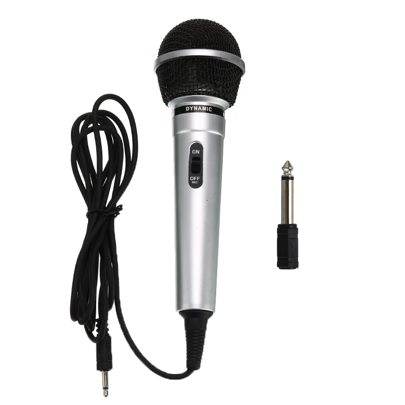 

Universal 3.5mm Wired Microphone Protable Performance Public Transmitter KTV Karaoke Recording Handheld Megaphone Black Silver