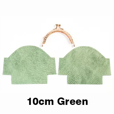 10cm-Green WUTA «сделай сам» из натуральной кожи; Женские ботинки в ретро-стиле кошелек комплект полуфабрикатов Craft подарок ручной работы из козьей кожи леди, с металлической застежкой, кошелек для монет - Color: 10cm-Green
