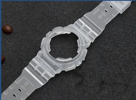 БЕЗЕЛЬ для наручных часов Shock GA-110 желе ясное прозрачное покрытие оболочки и группа Набор для замены часов - Цвет: Слоновая кость