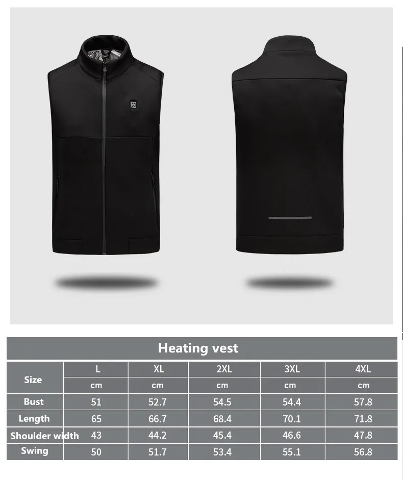 Outdoor Men Women USB Infrared Heating Vest Jacket Winter Flexible Electric Thermal Clothing Waistcoat Fishing Hiking Dropship