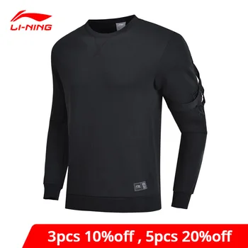 

Li-Ning Men The Trend Sweater Regular Fit 66% Cotton 34% Polyester O-Neck LiNing li ning Comfort Sport Hoodie AWDN829 MWW1502