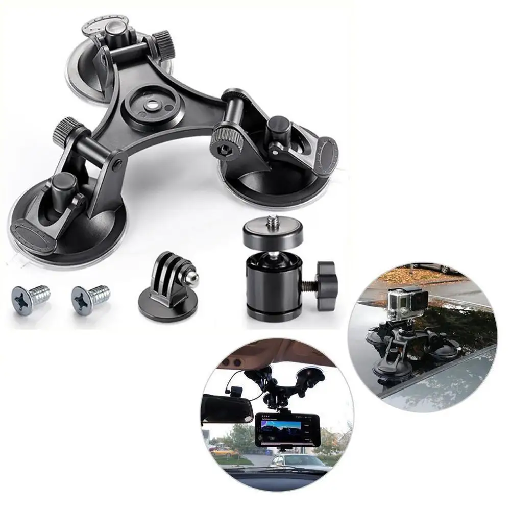 Car Windshield Triple Vacuum Suction Cup Fat Gecko For Gopro Hero