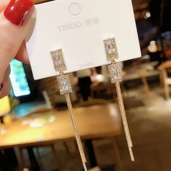 

Zeojrlly Metal Trendy Women Dangle Earrings Tassel Earrings Korean Simple Earrings Long Pendant Elegant Jewelry For Female