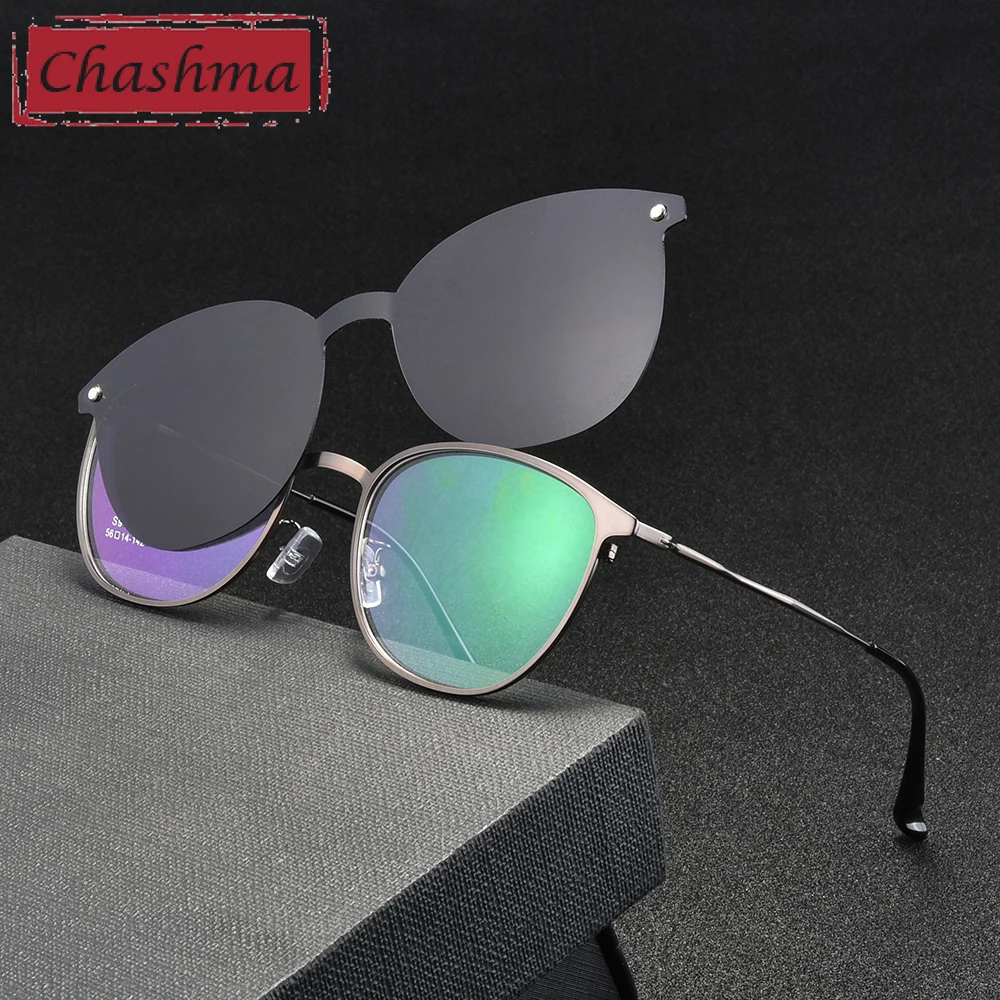 Round Frame Clip Eyewear Polarized Lenses with