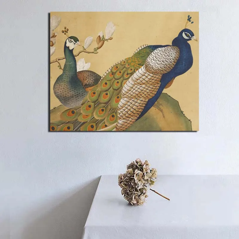 

Giuseppe Castiglione Peacock Wall Art Canvas Painting Posters Prints Modern Painting Wall Picture For Living Room Home Decor Art