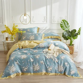 

Spring and Summer New Products Craft-Lenzing 60 Tencel Four-piece Set Double-Sided Silky Bedding Article