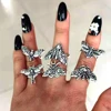 hzew 5pcs Resizable Death Head Skull Butterfly Moth Ring Creativity Gift For Women Men 4