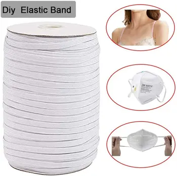 

Elastic String Braided Elastic Cord Band Rope Bungee White Heavy Stretch Knit Elastic Spool 10 Yards Mask Diy
