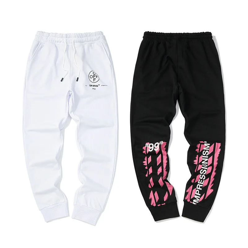 

19ss off-white letter string printing sports casual pants street hip hop