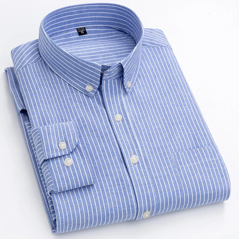 Men's Casual Button Down Shirt Comfortable Oxford Long Sleeve Shirts ...